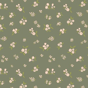 florals in lighter green