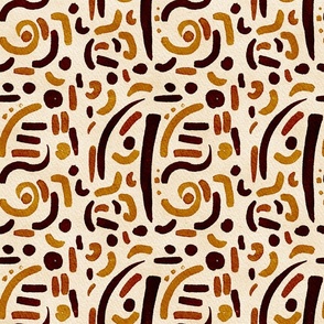 Mud cloth Watercolour abstract-rust browns strokes painterly  african