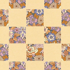 Checkerboard floral in buttercream 