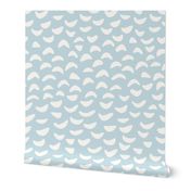 Crib 2 / cute and playful geometric pattern with crib shapes baby blue