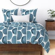 Half Circle Organic Geo Hand Painted Watercolour Squiggle – XL – Smoky Navy Blue