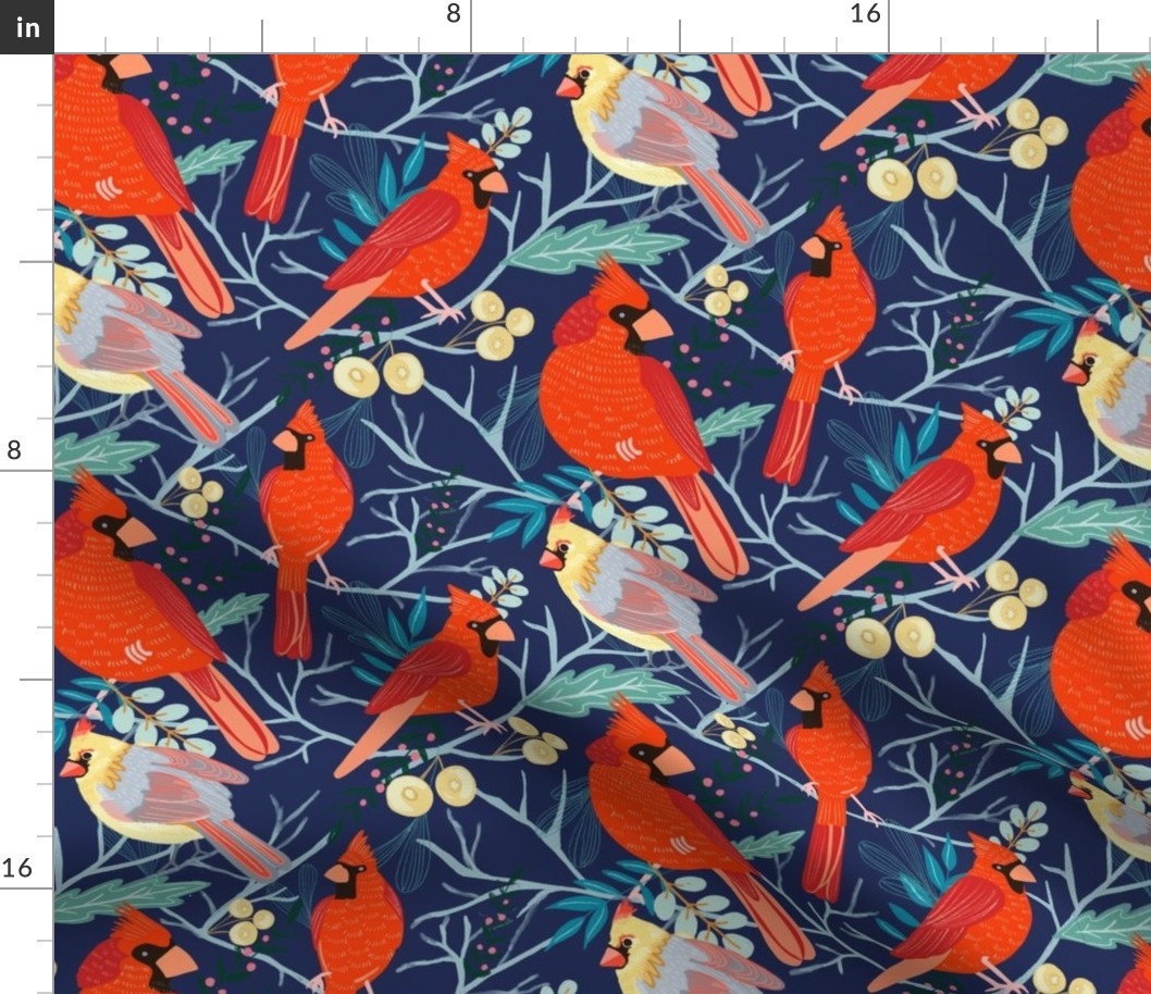 Red cardinals pattern 