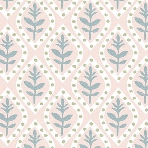 Half Scale Molly's Print Pink_Reverse Sage and blue