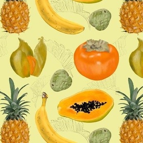 Exotic. tropical fruits pattern