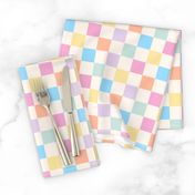 Pastel Checkerboard in beige pink yellow mint blue lilac Geometric Check
