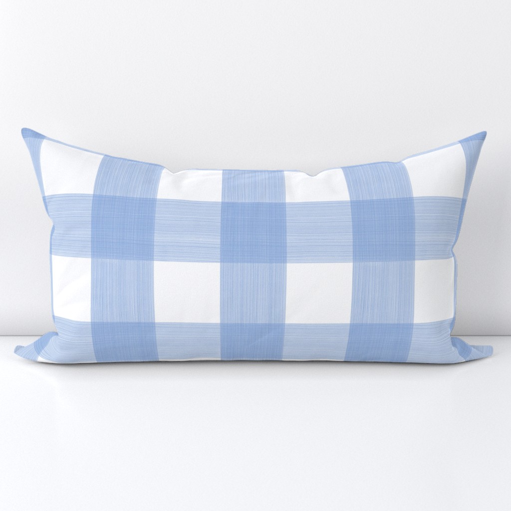 3" Cornflower Blue on White Buffalo Plaid f