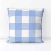 3" Cornflower Blue on White Buffalo Plaid f