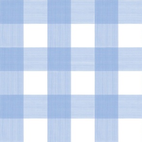 3" Cornflower Blue on White Buffalo Plaid f