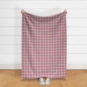 Pink Red and White Asymmetric Plaid