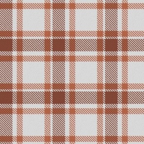 Chocolate and Cocoa Brown on White Asymmetric Plaid