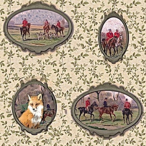 fox and hound in antique frames