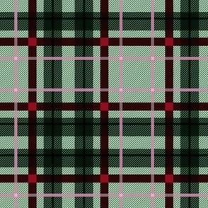 Quirky linnen Christmas Plaid traditional check design tartan trend pine green mint red and pink  