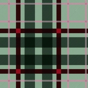 Quirky linnen Christmas Plaid traditional check design tartan trend pine green mint red and pink