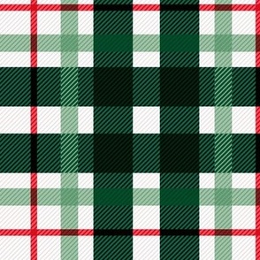 Posh western Christmas Plaid traditional check design tartan trend green red pink on white winter 