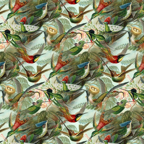 Vintage Hummingbird Pattern (small)