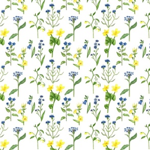 Wildflowers Pattern 1 White