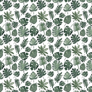 Tropical Leaves Pattern White