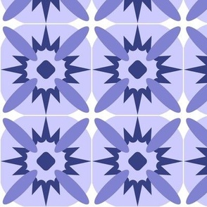 Geometric grid - Blue - Large