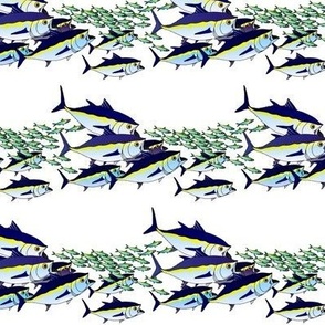 Bluefin Tuna and Sardine School 2in