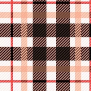 Posh seventies  Plaid traditional check design tartan trend vintage preach brown red 