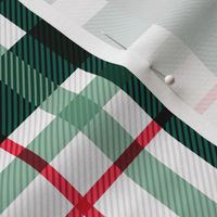 Posh Christmas  Plaid traditional check design tartan trend green pine mint red on white 