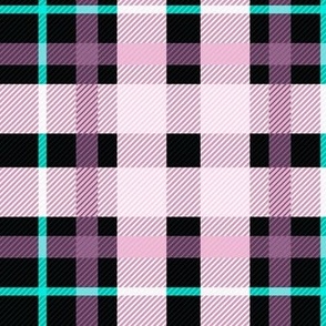 Posh Christmas  Plaid traditional check design tartan trend pink purple black aqua neon  