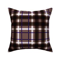 Quirky linnen winter Plaid traditional check design tartan trend chocolate brown navy white vintage 