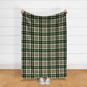 Quirky linnen winter Christmas Plaid traditional check design tartan trend green red white  