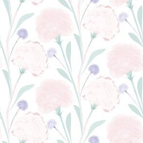 Watercolor Carnations pattern 1a