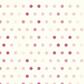 Peony dots on natural - pink polka dot