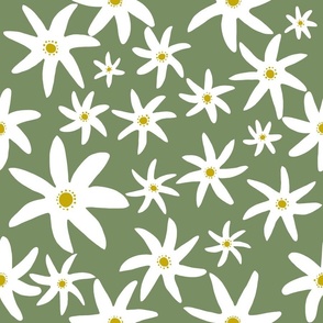 Tiare flowers - sage background 