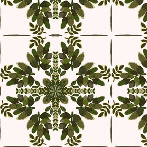Green botanical kitchen tile 
