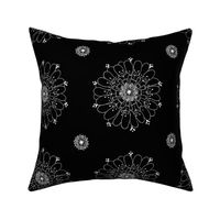 embroidery flower (8in black tile) - zeezee