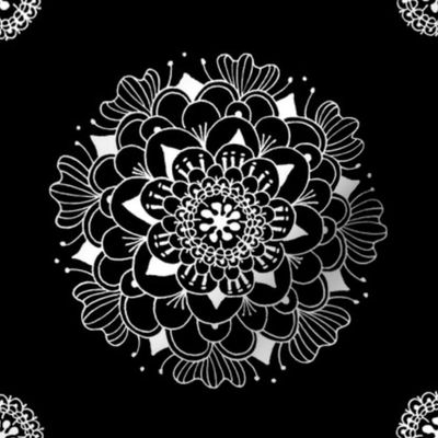 embroidery flower (8in black tile) - tatiana