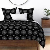 embroidery flower (8in black tile) - tatiana