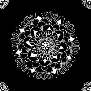 embroidery flower (8in black tile) - tatiana