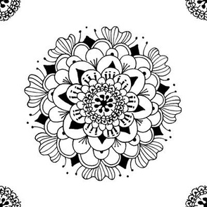 embroidery flower (8in white tile) - tatiana