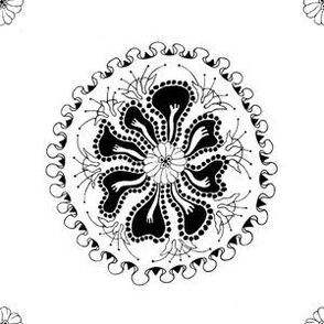 fill-a-yard embroidery flower (6in white tile) - daphne