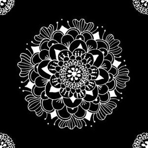 fill-a-yard embroidery flower (6in black tile) - tatiana