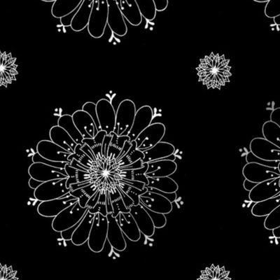 fill-a-yard embroidery flower (6in black tile) - zeezee