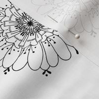 embroidery flower (6in white tile) - zeezee