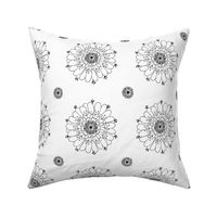embroidery flower (6in white tile) - zeezee