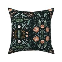 Bella Arabesque Floral (dark/terracotta) LRG 