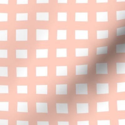 thick wobbly grid - pink  + white