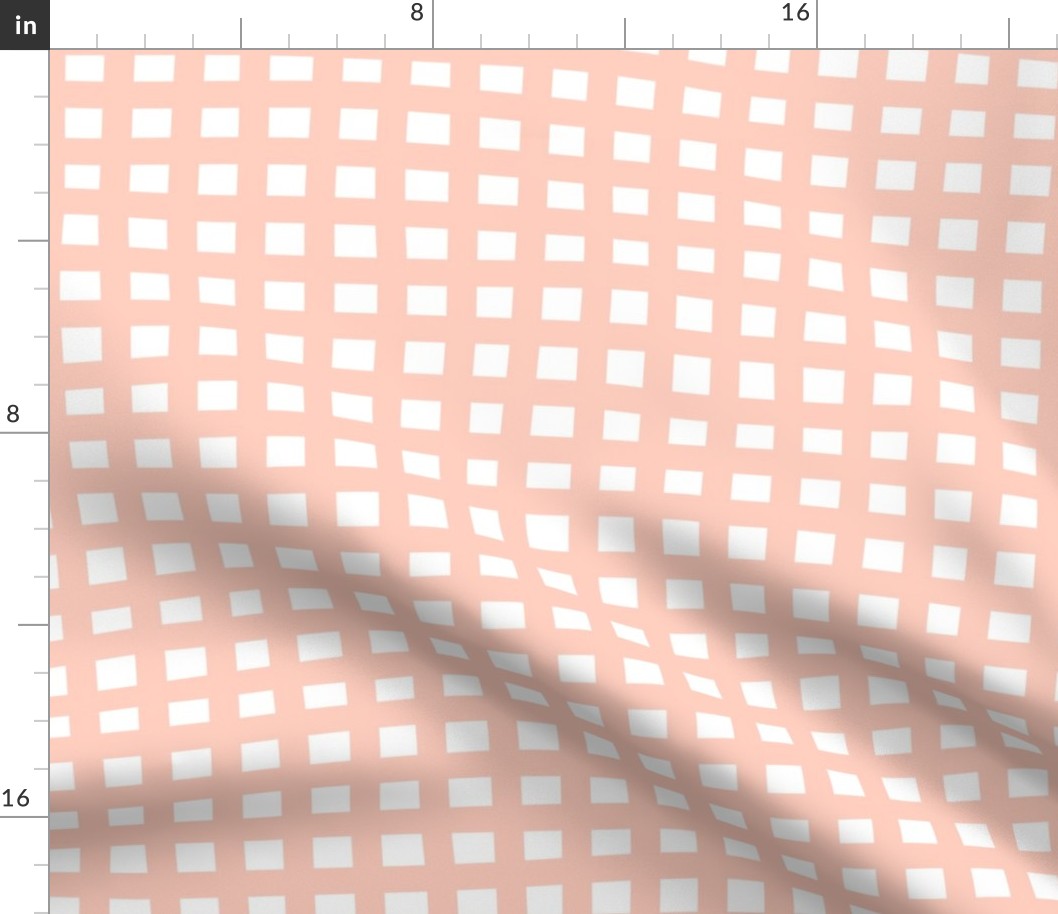 thick wobbly grid - pink  + white