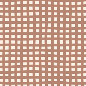 thick grid - brown  + cream