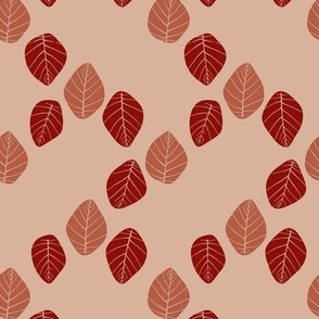 1" Red and Pink Geometric Ulu Breadfruit Leaf Fall