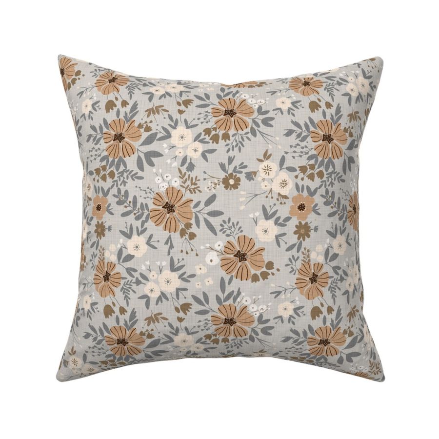 neutral floral Fabric | Spoonflower