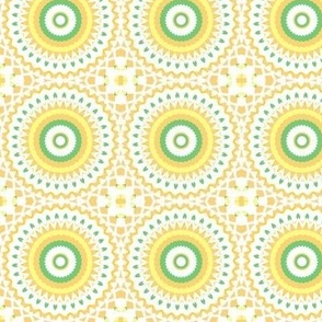 Yellow-green-white (2) mandalas 3” repeat