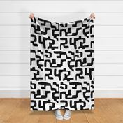 Kuba  Cloth Black on White large